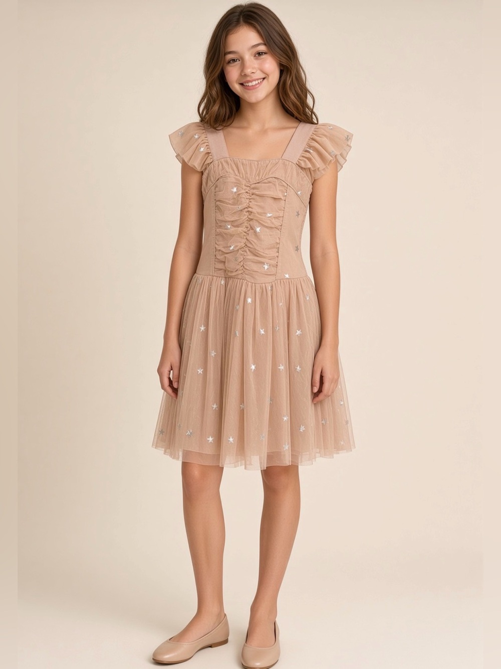 Stella McCartney Kids Pink Foil Star Tulle Dress size 12 - NEW
